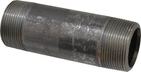 Value Collection - Schedule 80, 1-1/2" Diam x 5" Long Black Pipe Nipple - Threaded - Apex Tool & Supply