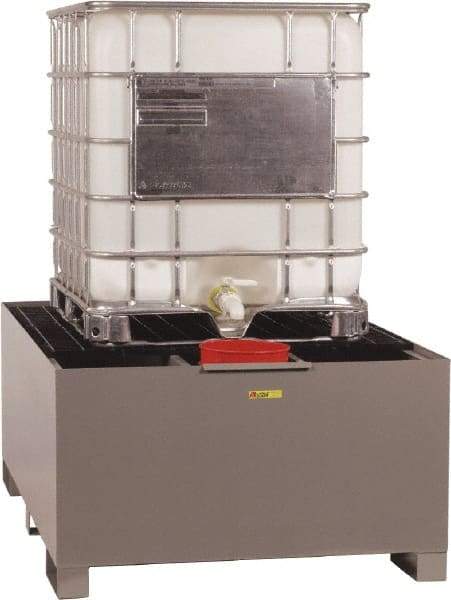 Little Giant - 400 Gallon Steel IBC Sump - 76 Inch Long x 51 Inch Wide x 29 Inch High, 1 Tote, 10,000 Lbs. Load Capacity, Include Pail Holder Shelf - Apex Tool & Supply