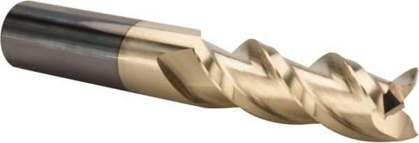 ProMax - 5/8", 1-3/4" LOC, 5/8" Shank Diam, 4" OAL, 3 Flute, Solid Carbide Square End Mill - Single End, ZrN Finish, Spiral Flute, 40° Helix, Centercutting, Right Hand Cut, Right Hand Flute, Series 109 - Apex Tool & Supply