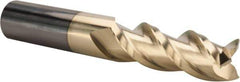 ProMax - 5/8", 1-3/4" LOC, 5/8" Shank Diam, 4" OAL, 3 Flute, Solid Carbide Square End Mill - Single End, ZrN Finish, Spiral Flute, 40° Helix, Centercutting, Right Hand Cut, Right Hand Flute, Series 109 - Apex Tool & Supply
