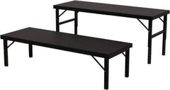 Valley Craft - 34 Wide x 96" Deep x 28" High, Steel Work Table - 14 Gauge Stainless Steel Top, Adjustable Height Legs, Gray - Apex Tool & Supply