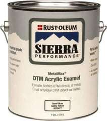Rust-Oleum - 1 Gal Safety Yellow Semi Gloss Finish Acrylic Enamel Paint - Interior/Exterior, Direct to Metal, <0 gL VOC Compliance - Apex Tool & Supply