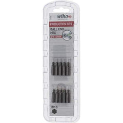 Wiha - 1/4" Drive, Hex Inch Screwdriver Bit - 1" OAL - Apex Tool & Supply