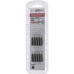 Wiha - 1/4" Drive, Hex Inch Screwdriver Bit - 1" OAL - Apex Tool & Supply