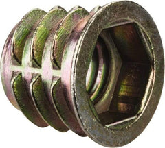 E-Z LOK - 3/8-16, Zinc Alloy Flanged Hex Drive Insert - 31/64" Drill, 0.4724" Hole Diam, 0.512" Long, M10 Hex - Apex Tool & Supply
