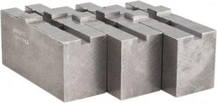 Abbott Workholding Products - Tongue & Groove Attachment, Square Soft Lathe Chuck Jaw - 3 Jaws, Steel, 1-3/4" Btw Mount Hole Ctrs, 4" Long x 1-1/2" Wide x 2" High, 5/16" Groove, 3/8" Fastener - Apex Tool & Supply