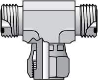 Parker - 5/8" OD, Steel Swivel Branch - 6,000 Max Working psi, 1-1/16" Hex, O-ring Face Seal Ends - Apex Tool & Supply