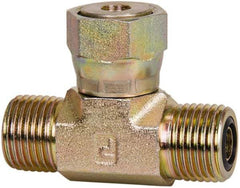 Parker - 3/8" OD, Steel Swivel Branch - 9,200 Max Working psi, 3/4" Hex, O-ring Face Seal Ends - Apex Tool & Supply