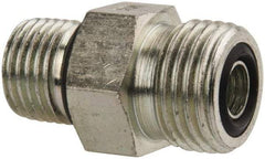 Parker - 3/8" OD, Steel Straight Thread Connector - 9,200 Max Working psi, 3/4" Hex, O-Ring Face Seal/SAE-ORB Ends - Apex Tool & Supply