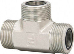Parker - 1" OD, Steel Union Tee - 6,000 Max Working psi, 1-7/16" Hex, O-ring Face Seal Ends - Apex Tool & Supply