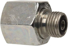 Parker - 1/2 x 1/4" OD, Steel Tube End Reducer - 9,200 Max Working psi, O-ring Face Seal Ends - Apex Tool & Supply