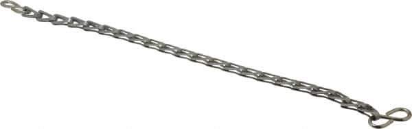 EVER-TITE Coupling Products - 0.105" Diam Stainless Steel Single Jack Chain w/S-Hooks - 30 Lb Load Limit, 14 Links per Foot, #12 - Apex Tool & Supply