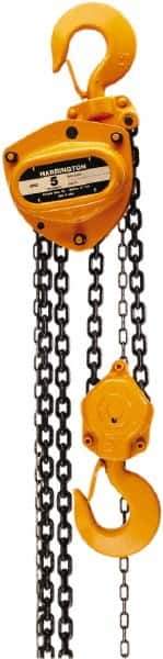 Harrington Hoist - 1,000 Lb Lifting Capacity, 8' Lift Height, Hand Hoist - Made from Chain - Apex Tool & Supply
