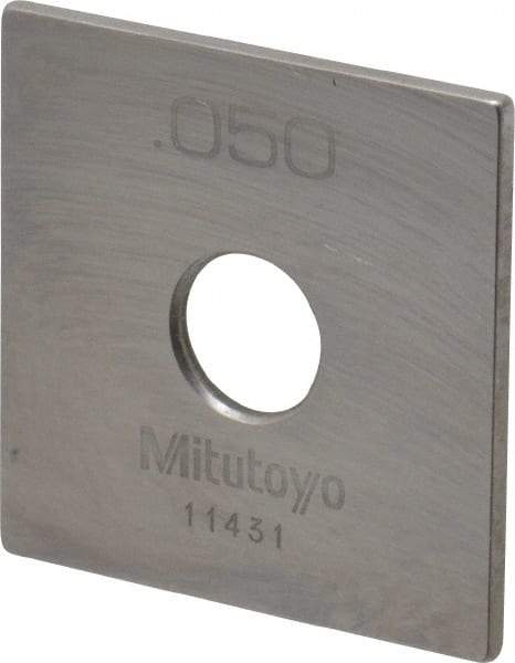 Mitutoyo - 0.05" Square Steel Gage Block - Accuracy Grade 0, Includes Certificate of Inspection - Apex Tool & Supply