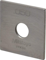 Mitutoyo - 0.05" Square Steel Gage Block - Accuracy Grade 0, Includes Certificate of Inspection - Apex Tool & Supply