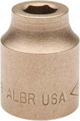 Ampco - 3/8", 1/2" Drive, Standard Hand Socket - 6 Points, 1-3/16" OAL, Aluminum Bronze - Apex Tool & Supply