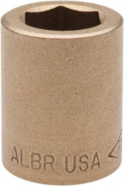Ampco - 19/32", 1/2" Drive, Standard Hand Socket - 6 Points, 1-3/16" OAL, Aluminum Bronze - Apex Tool & Supply