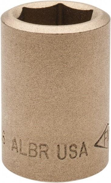 Ampco - 11/16", 1/2" Drive, Standard Hand Socket - 6 Points, 1-7/16" OAL, Aluminum Bronze - Apex Tool & Supply