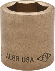 Ampco - 1", 1/2" Drive, Standard Hand Socket - 6 Points, 1-1/2" OAL, Aluminum Bronze - Apex Tool & Supply