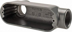 Thomas & Betts - LB Body, 1-1/4" Trade, IMC, Rigid Aluminum Conduit Body - Oval, 7-7/8" OAL, 32 cc Capacity, Gray - Apex Tool & Supply