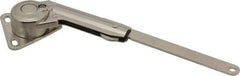 Sugatsune - 8-1/2" OAL x 7/8" Wide, 60 Lb/Inch Capacity, Adjustable Soft Down Stay - Left Side, 5mm Mounting Hole Diam, 105° Max Opening, Nickel Plated Steel & Zinc Alloy - Apex Tool & Supply