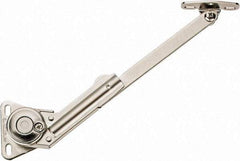 Sugatsune - 8-1/2" OAL x 7/8" Wide, 60 Lb/Inch Capacity, Adjustable Soft Down Stay - Right Side, 5mm Mounting Hole Diam, 105° Max Opening, Nickel Plated Steel & Zinc Alloy - Apex Tool & Supply