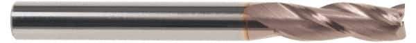SGS - 1/2", 1" LOC, 1/2" Shank Diam, 3" OAL, 3 Flute, Solid Carbide Square End Mill - Single End, TiCN Finish, Spiral Flute, 30° Helix, Centercutting, Right Hand Cut, Right Hand Flute, Series 5 - Apex Tool & Supply