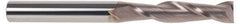 SGS - 5/8", 2-1/4" LOC, 5/8" Shank Diam, 5" OAL, 2 Flute, Solid Carbide Square End Mill - Single End, TiCN Finish, Spiral Flute, 30° Helix, Centercutting, Right Hand Cut, Right Hand Flute, Series 3L - Apex Tool & Supply