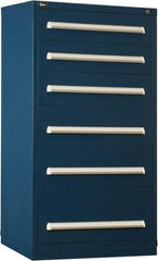 Vidmar - 6 Drawer, Modular Storage Cabinet - Steel, 30" Wide x 27-3/4" Deep x 59" High, Dark Blue - Apex Tool & Supply