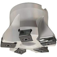 Iscar - 10 Inserts, 6" Cut Diam, 2" Arbor Diam, 0.118" Max Depth of Cut, Indexable Square-Shoulder Face Mill - 0/90° Lead Angle, 2" High, HTP LNHT 1606 Insert Compatibility, Series TangPlunge - Apex Tool & Supply