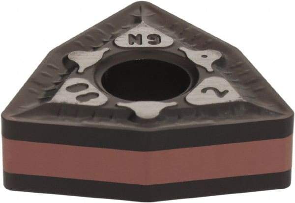 Iscar - WNMG432 GN Grade IC6015 Carbide Turning Insert - TiCN/Al2O3/TiN Finish, 80° Trigon, 1/2" Inscr Circle, 3/16" Thick, 1/32" Corner Radius - Apex Tool & Supply