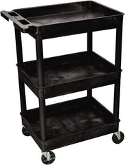 Luxor - 300 Lb Capacity, 24" Wide x 18" Long x 38" High Shelf Cart - 3 Shelf, Plastic - Apex Tool & Supply