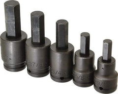Proto - 5 Piece 3/4" Drive Inch Impact Hex Bit Socket Set - 9/16 to 1" Hex - Apex Tool & Supply