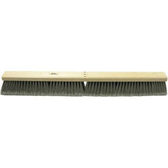 Weiler - 24" Medium Duty Polyester Push Broom - 3" Bristle Length, Wood Block, Bolt-On Handle Connection, Handle Sold Separately - Apex Tool & Supply