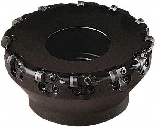 Seco - 3.52" Cut Diam, 0.177" Max Depth, 1" Arbor Hole, 6 Inserts, RN.N 32 Insert Style, Indexable Copy Face Mill - 9,100 Max RPM, 2.38" High - Apex Tool & Supply