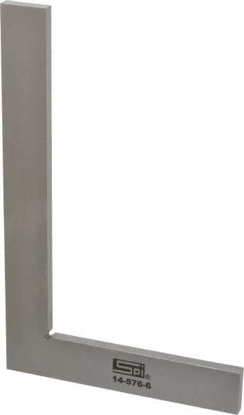 SPI - 8-1/2" Blade Length, 5-1/8" Base Length Steel Square - 0.0017" Accuracy, Beveled Edge - Apex Tool & Supply