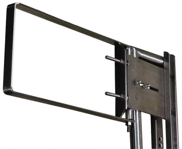 FabEnCo - Stainless Steel Self Closing Rail Safety Gate - Fits 22 to 24-1/2" Clear Opening, 24-1/2" Wide x 12" Door Height, 35 Lb, Gray, Silver - Apex Tool & Supply