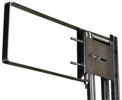 FabEnCo - Stainless Steel Self Closing Rail Safety Gate - Fits 25 to 27-1/2" Clear Opening, 27-1/2" Wide x 12" Door Height, 36 Lb, Gray, Silver - Apex Tool & Supply