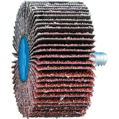 PFERD - 2" Diam x 1" Face Width, Aluminum Oxide Coated Mounted Flap Wheel - 1/4-20 Threaded Mount, 40 Grit, 23,000 Max RPM - Apex Tool & Supply