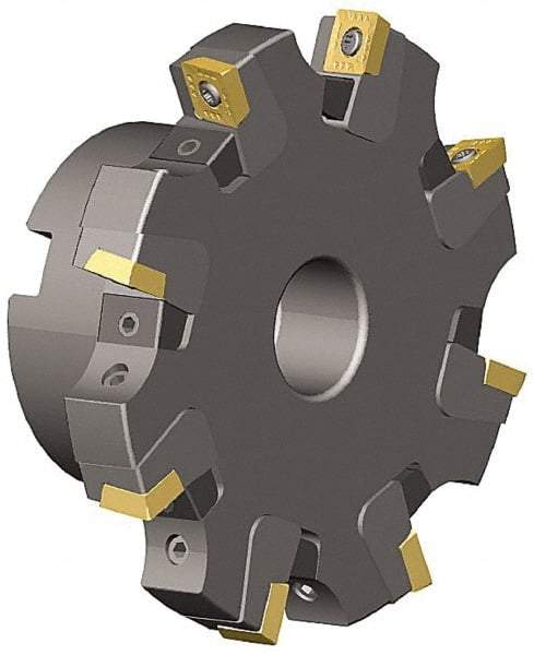 Kennametal - Shell Mount Connection, 0.551" Cutting Width, 0.872" Depth of Cut, 4" Cutter Diam, 1" Hole Diam, 6 Tooth Indexable Slotting Cutter - KSSS Toolholder, SPCT, SPET, SPPT Insert - Apex Tool & Supply