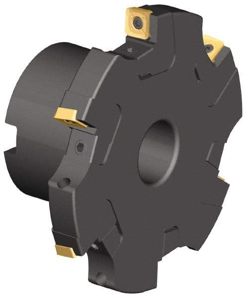 Kennametal - Arbor Hole Connection, 0.548" Cutting Width, 1.845" Depth of Cut, 6" Cutter Diam, 1-1/2" Hole Diam, 10 Tooth Indexable Slotting Cutter - KSSS Toolholder, SPCT, SPET, SPPT Insert - Apex Tool & Supply