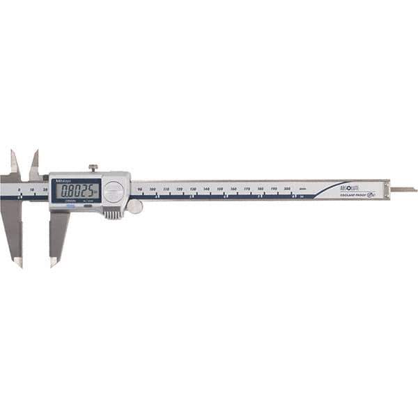Mitutoyo - 0 to 8" Range 0.01mm Resolution, Electronic Caliper - Steel with 50mm Carbide-Tipped Jaws, 0.001" Accuracy - Apex Tool & Supply