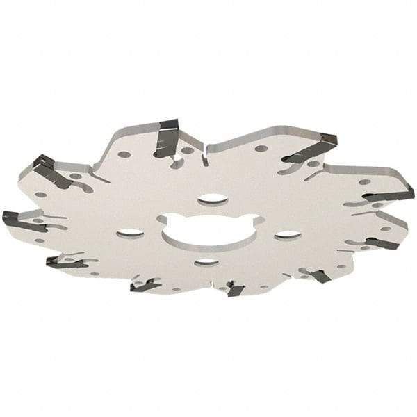Iscar - Arbor Hole Connection, 0.132" Cutting Width, 1.34" Depth of Cut, 4.92" Cutter Diam, 1-1/4" Hole Diam, 8 Tooth Indexable Slotting Cutter - GM Toolholder, GIM, GIMY, GIP Insert, Right Hand Cutting Direction - Apex Tool & Supply