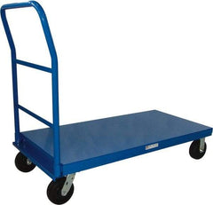 PRO-SOURCE - 3,000 Lb Capacity Steel Platform Truck - Steel Deck, 24" OAW, Phenolic Casters - Apex Tool & Supply