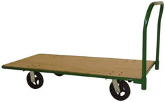 PRO-SOURCE - 2,000 Lb Capacity Hardwood/Steel Platform Truck - Hardwood Deck, 30" OAW, Rubber Casters - Apex Tool & Supply