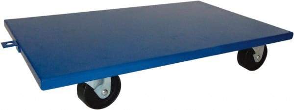 PRO-SOURCE - 2,000 Lb Capacity Steel Lip Down Dolly - 27" Long x 16" Wide, 4" Wheels - Apex Tool & Supply