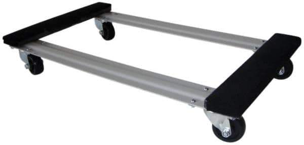 PRO-SOURCE - 1,000 Lb Capacity Oak/Metal Open Carpet Covered Raised Ends Dolly - 30" Long x 18" Wide, 3" Wheels - Apex Tool & Supply