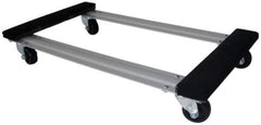 PRO-SOURCE - 1,000 Lb Capacity Oak/Metal Open Carpet Covered Raised Ends Dolly - 30" Long x 18" Wide, 3" Wheels - Apex Tool & Supply