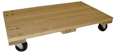 PRO-SOURCE - 1,000 Lb Capacity Hardwood/Polyolefin Solid Top Dolly - 30" Long x 18" Wide x 5" High, 3" Polyolefin Wheels - Apex Tool & Supply