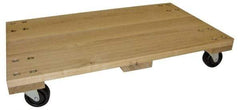 PRO-SOURCE - 1,000 Lb Capacity Hardwood/Rubber Solid Top Dolly - 36" Long x 24" Wide x 5" High, 3" Hard Rubber Wheels - Apex Tool & Supply